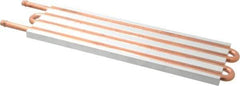 Lytron - 12" Long x 3-1/2" High, Beaded Connection Copper Tube Cold Plate - 3/8 OD Tube, 4-Pass Fluid Path, Water Cooling, 1/2" Thick - Americas Industrial Supply