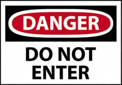 NMC - "Danger - Do Not Enter", 14" Long x 20" Wide, Aluminum Safety Sign - Rectangle, 0.04" Thick, Use for Security & Admittance - Americas Industrial Supply