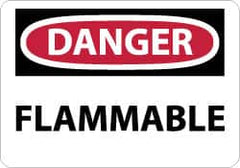 NMC - Danger - Flammable, Fiberglass Fire Sign - 14" Wide x 10" High - Americas Industrial Supply