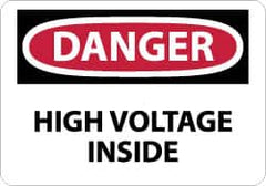 NMC - "Danger - High Voltage Inside", 10" Long x 14" Wide, Fiberglass Safety Sign - Rectangle, 0.095" Thick, Use for Accident Prevention - Americas Industrial Supply