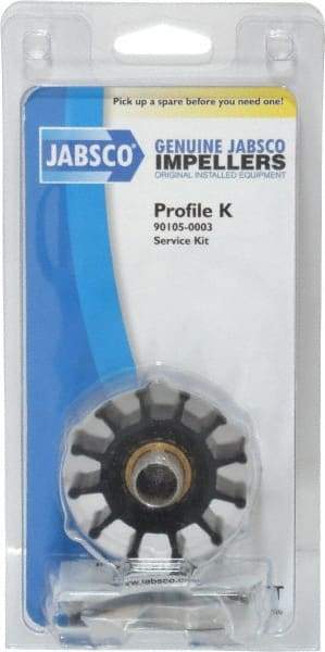 Jabsco - Nitrile Impeller Kit Repair Part - Contains Impeller, Seal, Gasket, For Use with Jabsco Model 11810-0003 Flexible Impeller Pump Motors - Americas Industrial Supply