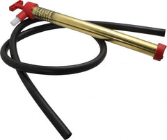 Jabsco - 15 Strokes per Gal, 1/2" Outlet, Brass Hand Operated Plunger Pump - 16 oz per Stroke, 17" OAL, For 5 Gal Drums, For Oil & Diesel Fuel - Americas Industrial Supply