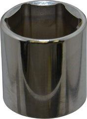 Proto - 3/8" Drive, Standard Hand Socket - 6 Points, 1-5/16" OAL, Chrome Vanadium, Chrome Finish - Americas Industrial Supply