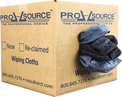 PRO-SOURCE - Reclaimed Rags - Assorted Colors, Denim, Low Lint, 10 Lbs. at 2 to 4 per Pound, Box - Americas Industrial Supply