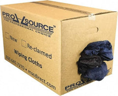 PRO-SOURCE - Reclaimed Rags - Assorted Colors, Denim, Low Lint, 25 Lbs. at 2 to 4 per Pound, Box - Americas Industrial Supply