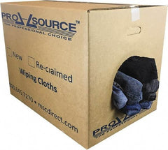 PRO-SOURCE - Reclaimed Rags - Assorted Colors, Denim, Low Lint, 50 Lbs. at 2 to 4 per Pound, Box - Americas Industrial Supply