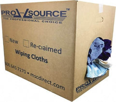 PRO-SOURCE - Reclaimed Rags - Assorted Colors, Terry Cloth, Medium Lint, 50 Lbs. at 3 to 4 per Pound, Box - Americas Industrial Supply