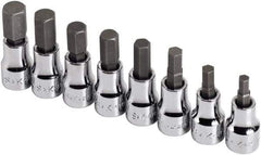 SK - 8 Piece 3/8" Drive Metric Hex Bit Socket Set - 5 to 12mm Hex - Americas Industrial Supply