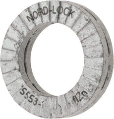 Nord-Lock - 1/4", 0.454" OD, Zinc Flake, Steel Wedge Lock Washer - Grade 2, 0.276 to 0.284" ID - Americas Industrial Supply