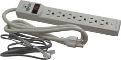 Tripp-Lite - 6 Outlets, 120 Volts, 15 Amps, 4' Cord, Power Outlet Strip - Free Hanging, Keyhole Mount, 5-15P NEMA Configuration, 10.8" Strip, UL1449 3rd Edition - Americas Industrial Supply