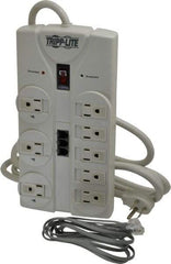 Tripp-Lite - 8 Outlets, 120 Volts, 15 Amps, 8' Cord, Power Outlet Strip - Free Hanging, Keyhole Mount, 5-15P NEMA Configuration, 9.55" Strip, UL1449 3rd Edition - Americas Industrial Supply