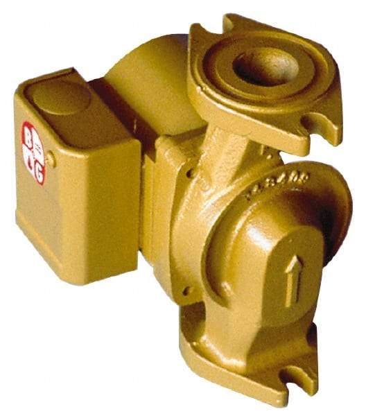 Bell & Gossett - 1/25 hp, 5-9/16" Long, 1 Phase, Bronze Housing, Polypropylene Impeller, Inline Circulator Pump - 115 Volt, 60 Hz, 6-3/8" Flange Width, Bell & Gossett Part No. 103252, 150 Max psi, ODP Motor - Americas Industrial Supply