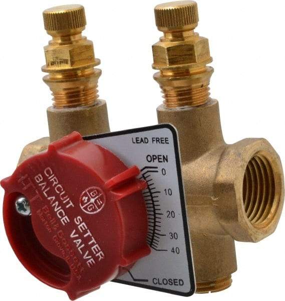 Bell & Gossett - 1/2" Pipe, Threaded End Connections, Inline Calibrated Balance Valve - 2-15/16" Long, 2-3/4" High, 300 Max psi, Brass Body - Americas Industrial Supply