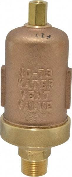 Hoffman Speciality - 1/8" Inlet, 3/4" Outlet, 150 Max psi, Cast Brass Water Vent - 450 Max Hydrostatic psi, 250°F Max - Americas Industrial Supply