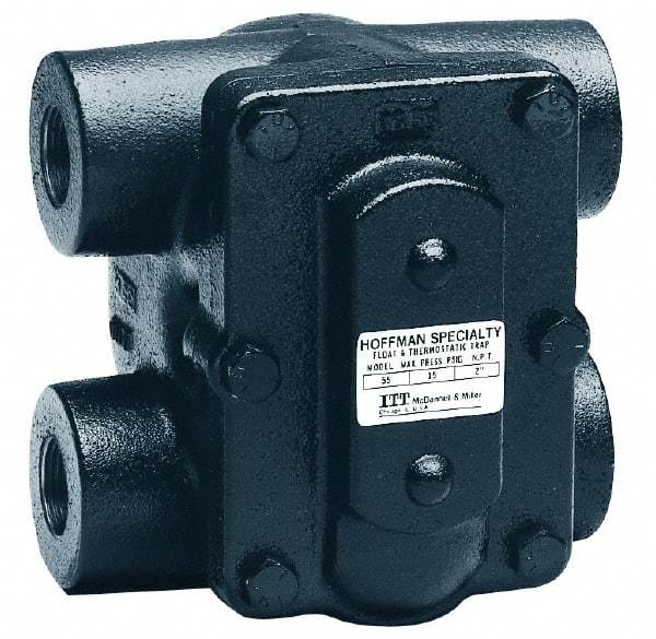 Hoffman Speciality - 2 Female" Pipe, Cast Iron Float & Thermostatic Steam Trap - 15 Max psi - Americas Industrial Supply