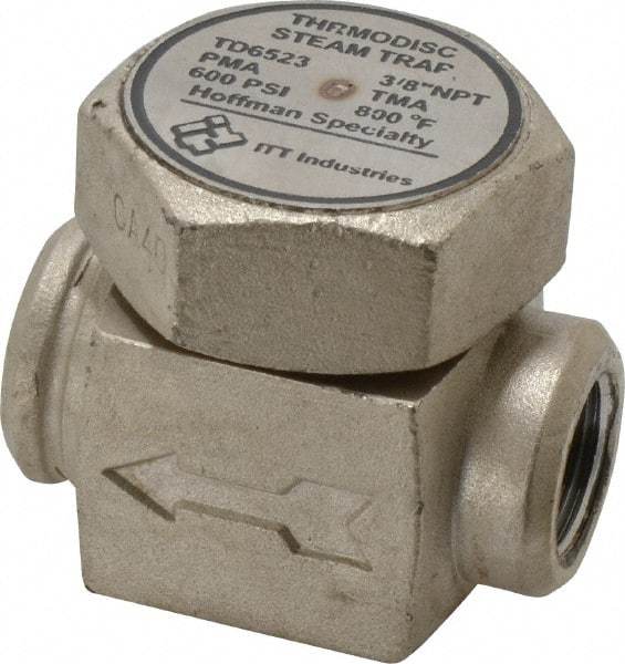 Hoffman Speciality - 3/8 Female" Pipe, Stainless Steel Thermodisc Steam Trap - 600 Max psi - Americas Industrial Supply