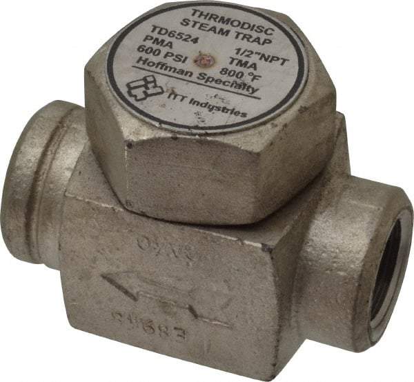 Hoffman Speciality - 1/2 Female" Pipe, Stainless Steel Thermodisc Steam Trap - 600 Max psi - Americas Industrial Supply