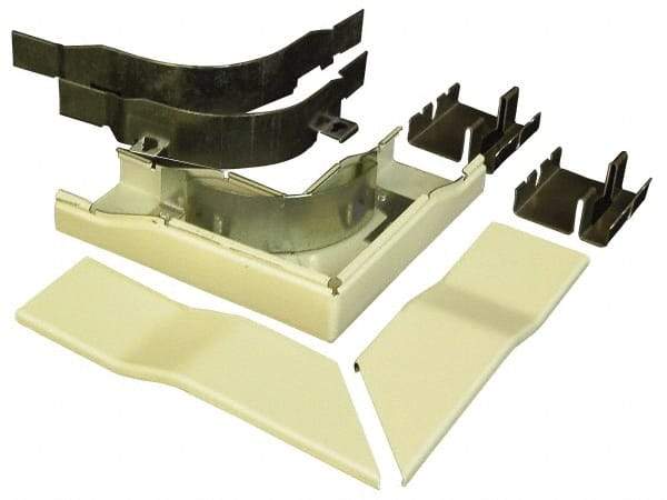 Wiremold - 5-1/2 Inch Long x 5-1/2 Inch Wide x 7/8 Inch High, Raceway Elbow End - 90°, Ivory, For Use with Wiremold 2400 Series Raceways - Americas Industrial Supply