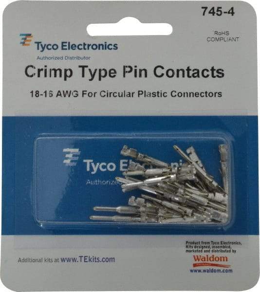 Tyco/Amp - 18 to 16 AWG Wire Modular Receptacle Plug Connector Pin Contact - Americas Industrial Supply