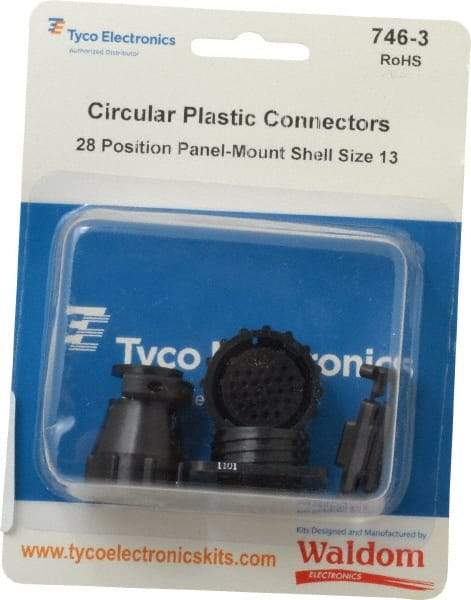 Tyco/Amp - Panel Mount Plug and Receptacle Kit - 28 to 17 AWG Compatible Wire Size - Americas Industrial Supply