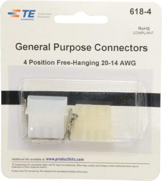 Tyco/Amp - Free Hanging Connector Kit - 20 to 14 AWG Compatible Wire Size - Americas Industrial Supply