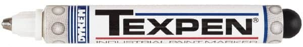 Dykem - White Paint Marker - Medium Tip, Oil Based - Americas Industrial Supply