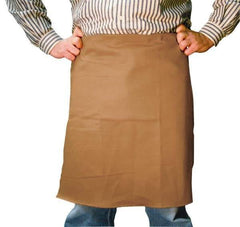 Stanco Safety Products - 24 x 24" Flame Resistant/Retardant & Welding Waist Apron - Cotton, 12 oz Material, Brown, 0 Pockets - Americas Industrial Supply