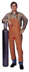 Stanco Safety Products - 24 x 48" Flame Resistant/Retardant & Welding Split Leg Apron - Cotton, 12 oz Material, Brown, 1 Pocket - Americas Industrial Supply