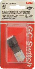GC/Waldom - 0.638 Inch Mount Hole, Pushbutton Switch Only - Square, Momentary (MO) - Americas Industrial Supply