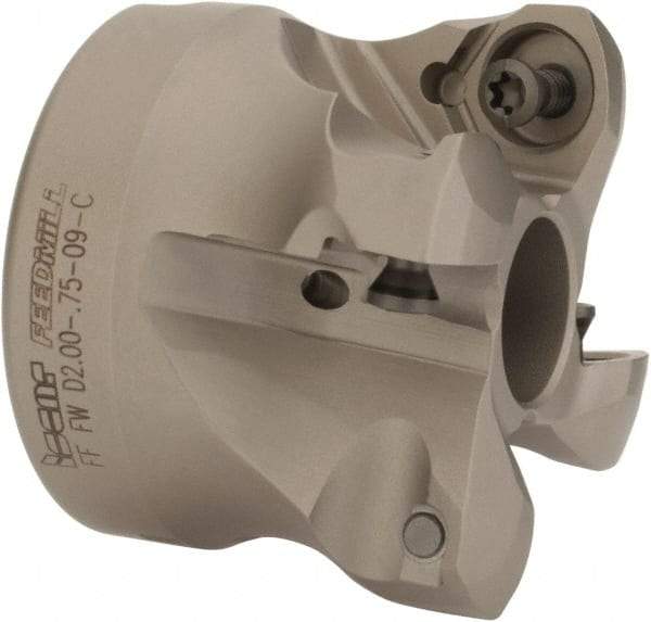 Iscar - 4 Inserts, 1.18" Cutter Diam, 0.08" Max Depth of Cut, Indexable High-Feed Face Mill - 3/4" Arbor Hole Diam, 1.57" High, FF WO..09 Inserts, Series FF FW - Americas Industrial Supply