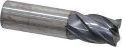SGS - 3/4", 4 Flute, Single End, Solid Carbide, 0.0350 - 0.0400" Corner Radius End Mill - 3" OAL, Right Hand Flute, 1" LOC, Right Hand Cut - Americas Industrial Supply