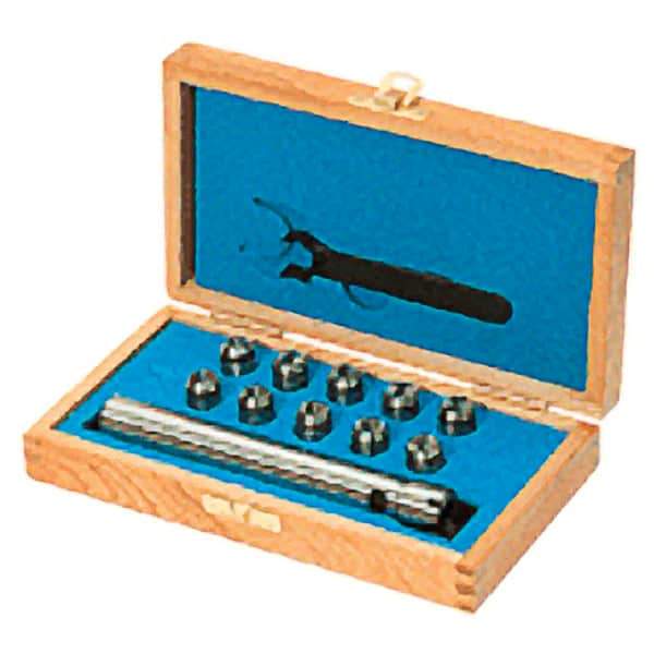 Iscar - 3/4 Inch Shank Diameter, Straight Shank, ER Collet Chuck Set - 0.041 to 0.514 Inch Collet Chuck Capacity, Include 1 Collet Chuck, 12 Collets - Exact Industrial Supply