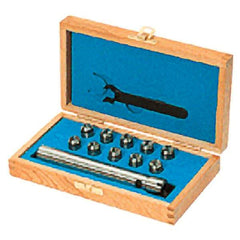Iscar - 3/4 Inch Shank Diameter, Straight Shank, ER Collet Chuck Set - 0.041 to 0.514 Inch Collet Chuck Capacity, Include 1 Collet Chuck, 12 Collets - Exact Industrial Supply