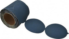 Norton - 5" Diam, 120 Grit Zirconia Alumina Adhesive PSA Disc - Medium Grade, Blue, F Weighted Backing, Flexible - Americas Industrial Supply