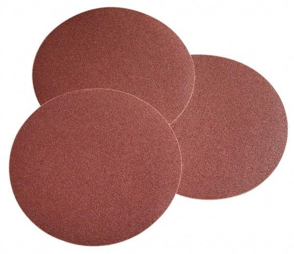 Norton - 8" Diam, 100 Grit Ceramic Adhesive PSA Disc - Medium Grade, Maroon, F Weighted Backing, Flexible - Americas Industrial Supply