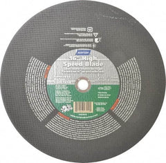 Norton - 16" 24 Grit Silicon Carbide Cutoff Wheel - 1/8" Thick, 1" Arbor, 4,800 Max RPM, Use with Electric & Gas Powered Saws - Americas Industrial Supply
