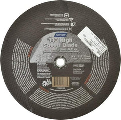 Norton - 14" 16 Grit Silicon Carbide Cutoff Wheel - 1/8" Thick, 1" Arbor, 5,400 Max RPM, Use with Portable Tools - Americas Industrial Supply