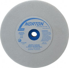 Norton - 60 Grit Aluminum Oxide Bench & Pedestal Grinding Wheel - 6" Diam x 1" Hole x 3/4" Thick, 4140 Max RPM, J Hardness, Medium Grade , Vitrified Bond - Americas Industrial Supply