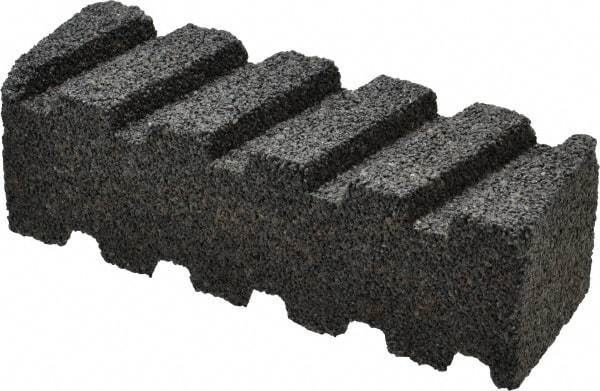 Made in USA - 6" Long x 2" Wide x 2" Thick, Silicon Carbide Sharpening Stone - Fluted Rectangle, 24 Grit, Very Coarse Grade - Americas Industrial Supply