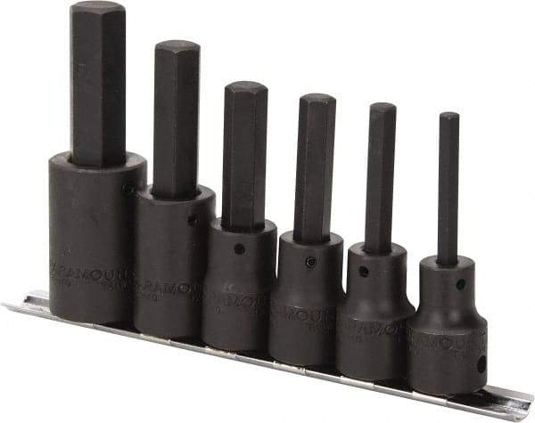 Paramount - 6 Piece 1/2" Drive Metric Impact Hex Bit Socket Set - 6 to 17mm Hex - Americas Industrial Supply