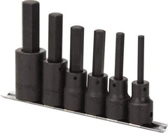 Paramount - 6 Piece 1/2" Drive Metric Impact Hex Bit Socket Set - 6 to 17mm Hex - Americas Industrial Supply