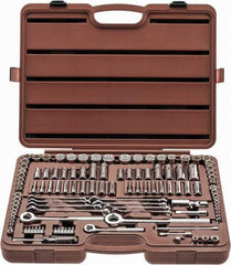 Paramount - 116 Piece 1/4, 3/8 & 1/2" Drive Standard Deep Socket Set - 6, 8 & 12 Points, 5/32 to 1/2", 4 to 13mm, Inch/Metric Measurement Standard - Americas Industrial Supply