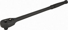 Paramount - 1/2" Drive Pear Head Quick-Release Ratchet - Black Oxide Finish, 15" OAL, 45 Gear Teeth, Standard Knurled Handle - Americas Industrial Supply