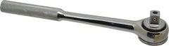 Paramount - 1/2" Drive Round Head Quick-Release Ratchet - Chrome Finish, 10-3/32" OAL, 45 Gear Teeth, Full Polished Knurled Handle, Reversible with Knurled Speed Ring Head - Americas Industrial Supply