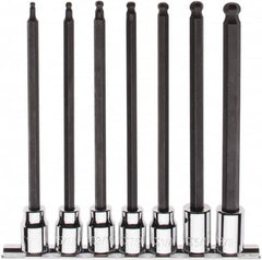 Paramount - 7 Piece 3/8" Drive Inch Ball Hex Bit Socket Set - 1/8 to 3/8" Hex - Americas Industrial Supply