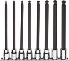 Paramount - 8 Piece 3/8" Drive Metric Ball Hex Bit Socket Set - 3 to 10mm Hex - Americas Industrial Supply