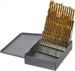 Hertel - 118° Point, TiN Finish, High Speed Steel Jobber Length Drill Bit Set - Americas Industrial Supply