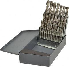 Hertel - 1/16 to 1/2", 118° Point, Bright Finish, High Speed Steel Screw Machine Length Drill Bit Set - Americas Industrial Supply