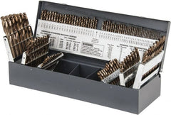 Hertel - 1/16 to 1/2", 135° Point, Gold Finish, Cobalt Screw Machine Length Drill Bit Set - Americas Industrial Supply