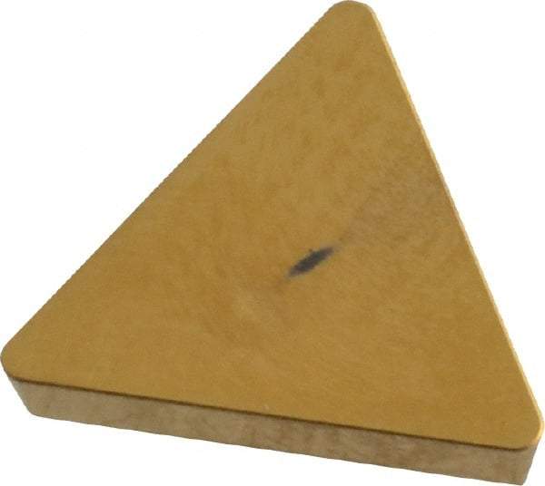 Hertel - TPG322 T00320 Grade HP610CA Ceramic Turning Insert - TiN Finish, 60° Triangle, 3/8" Inscr Circle, 1/8" Thick, 1/32" Corner Radius - Americas Industrial Supply